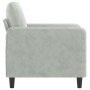 Sillón de terciopelo gris claro 60 cm by , Sofas - Ref: Foro24-359422, Price: 134,19 €, Discount: %