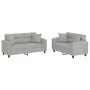 Juego de sofás con cojines 2 piezas tela microfibra gris claro by , Sofas - Ref: Foro24-3202327, Price: 475,42 €, Discount: %