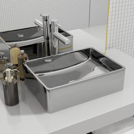 Washbasin 41x30x12 cm silver ceramic by vidaXL, Sinks - Ref: Foro24-143495, Price: 75,69 €, Discount: %