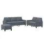 Dreiteiliges Sofaset mit dunkelgrauen Samtkissen. von , Sofas - Ref: Foro24-3201527, Preis: 555,43 €, Rabatt: %