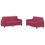 Juego de sofás 2 piezas terciopelo rojo tinto by , Sofas - Ref: Foro24-3201978, Price: 462,09 €, Discount: %