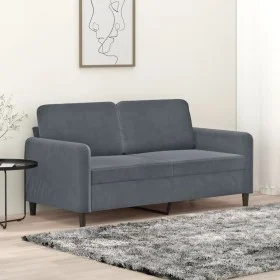 Zweiplätziges Samtsofa in dunkelgrau, 140 cm. von , Sofas - Ref: Foro24-359443, Preis: 180,02 €, Rabatt: %