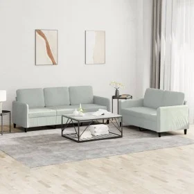 Juego de sofás 2 piezas terciopelo gris claro by , Sofas - Ref: Foro24-3202014, Price: 435,60 €, Discount: %