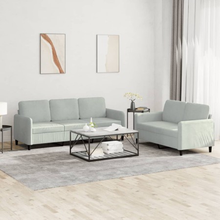 Juego de sofás 2 piezas terciopelo gris claro by , Sofas - Ref: Foro24-3202014, Price: 421,54 €, Discount: %