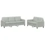 Zweiteiliges Sofa-Set aus hellgrauem Samt von , Sofas - Ref: Foro24-3202014, Preis: 435,60 €, Rabatt: %