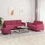 Juego de sofás 3 piezas terciopelo rojo tinto by , Sofas - Ref: Foro24-3202028, Price: 524,72 €, Discount: %
