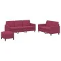 Dreiteiliges Samtsofa-Set in Weinrot. von , Sofas - Ref: Foro24-3202028, Preis: 524,72 €, Rabatt: %