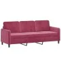 Juego de sofás 3 piezas terciopelo rojo tinto by , Sofas - Ref: Foro24-3202028, Price: 524,72 €, Discount: %