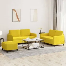 Juego de sofás 3 piezas terciopelo amarillo by , Sofas - Ref: Foro24-3201990, Price: 480,68 €, Discount: %