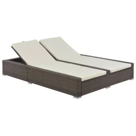 Tumbona doble ratán sintético marrón de vidaXL, Camas para exteriores - Ref: Foro24-44751, Precio: 291,04 €, Descuento: %