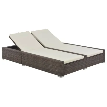 Brown synthetic rattan double lounger by vidaXL, Outdoor beds - Ref: Foro24-44751, Price: 353,88 €, Discount: %