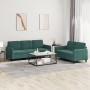 Zweiteiliges Samtsofa-Set in dunkelgrün. von , Sofas - Ref: Foro24-3202016, Preis: 564,50 €, Rabatt: %