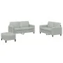 Juego de sofás 3 piezas terciopelo gris claro by , Sofas - Ref: Foro24-3201984, Price: 396,96 €, Discount: %