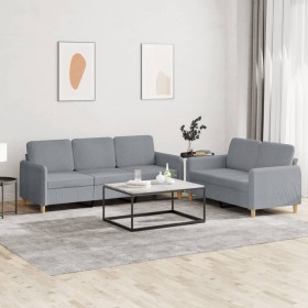 Juego de sofás con cojines 2 piezas tela gris claro de , Sofás - Ref: Foro24-3202118, Precio: 521,27 €, Descuento: %