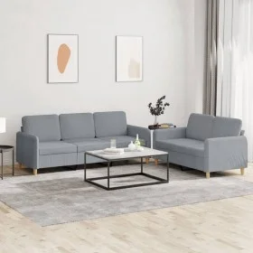 Zweiteiliges Sofaset mit Kissen, helles graues Gewebe. von , Sofas - Ref: Foro24-3202118, Preis: 475,93 €, Rabatt: %