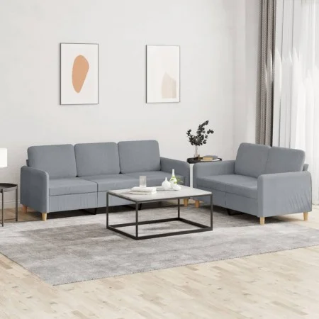 Juego de sofás con cojines 2 piezas tela gris claro by , Sofas - Ref: Foro24-3202118, Price: 475,93 €, Discount: %
