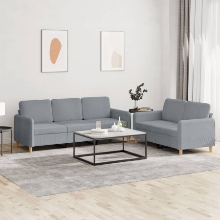 Juego de sofás con cojines 2 piezas tela gris claro by , Sofas - Ref: Foro24-3202118, Price: 521,27 €, Discount: %