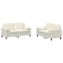Zweiteiliges Sofaset mit cremefarbenen Samtkissen. von , Sofas - Ref: Foro24-3202002, Preis: 522,05 €, Rabatt: %
