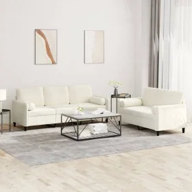 Zweiteiliges Sofaset mit cremefarbenen Samtkissen. von , Sofas - Ref: Foro24-3202042, Preis: 576,61 €, Rabatt: %
