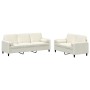 Zweiteiliges Sofaset mit cremefarbenen Samtkissen. von , Sofas - Ref: Foro24-3202042, Preis: 586,03 €, Rabatt: %