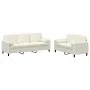 Zweiteiliges Sofaset mit cremefarbenen Samtkissen. von , Sofas - Ref: Foro24-3202042, Preis: 576,61 €, Rabatt: %