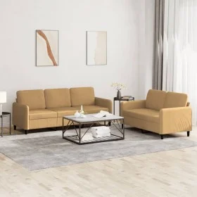 Juego de sofás 2 piezas terciopelo marrón by , Sofas - Ref: Foro24-3202021, Price: 503,11 €, Discount: %