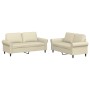 Zweiteiliges Sofaset mit cremefarbenen Kunstlederkissen. von , Sofas - Ref: Foro24-3202151, Preis: 444,61 €, Rabatt: %