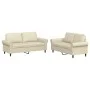 Zweiteiliges Sofaset mit cremefarbenen Kunstlederkissen. von , Sofas - Ref: Foro24-3202151, Preis: 417,04 €, Rabatt: %