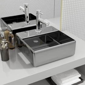 Washbasin with tap hole 38x30x11.5 cm ceramic silver by vidaXL, Sinks - Ref: Foro24-143487, Price: 62,44 €, Discount: %
