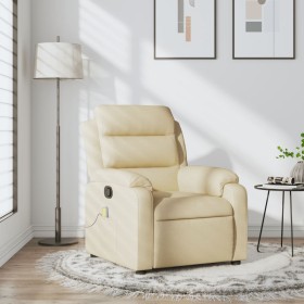 Sillón de masaje reclinable de tela crema de , Sillones - Ref: Foro24-373483, Precio: 238,64 €, Descuento: %
