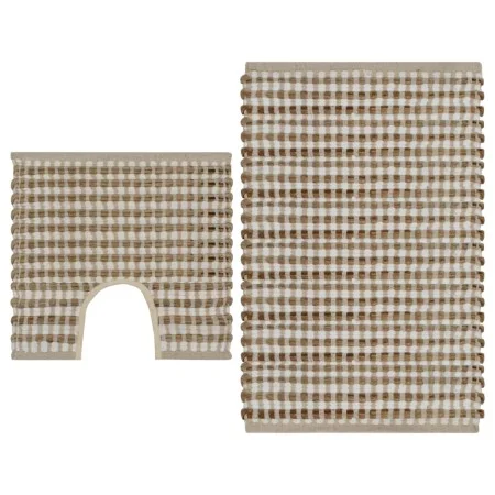 Handwoven bath mat made of jute and natural and white fabric by vidaXL, Rugs and bath mats - Ref: Foro24-133219, Price: 25,47...