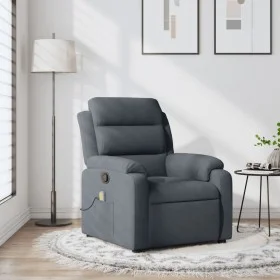 Sillón de masaje reclinable de terciopelo gris oscuro by , Armchairs - Ref: Foro24-373512, Price: 243,44 €, Discount: %