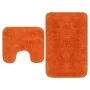 Orangefarbenes 2-teiliges Badematten-Set aus Stoff von vidaXL, Teppiche und Badematten - Ref: Foro24-133235, Preis: 42,96 €, ...