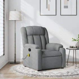 Sillón reclinable de masaje de tela gris claro de , Sillones - Ref: Foro24-373586, Precio: 220,12 €, Descuento: %