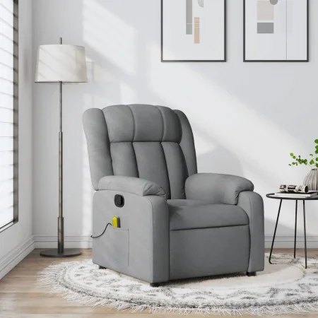 Sillón reclinable de masaje de tela gris claro by , Armchairs - Ref: Foro24-373586, Price: 220,10 €, Discount: %