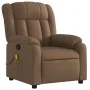 Sillón reclinable con masaje de tela marrón by , Armchairs - Ref: Foro24-373590, Price: 235,78 €, Discount: %