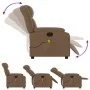 Sillón reclinable con masaje de tela marrón by , Armchairs - Ref: Foro24-373590, Price: 235,78 €, Discount: %