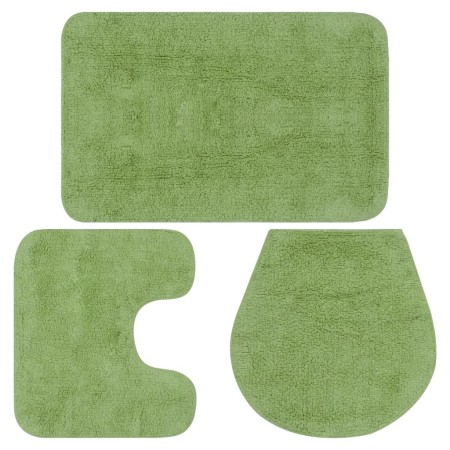 Grünes 3-teiliges Badematten-Set aus Stoff von vidaXL, Teppiche und Badematten - Ref: Foro24-133225, Preis: 31,65 €, Rabatt: %