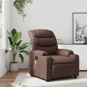 Sillón de masaje reclinable cuero sintético marrón by , Armchairs - Ref: Foro24-374142, Price: 252,42 €, Discount: %