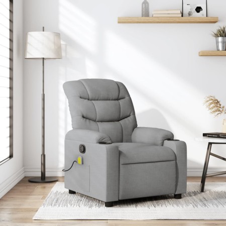 Sillón reclinable de masaje de tela gris claro de , Sillones - Ref: Foro24-374156, Precio: 268,93 €, Descuento: %