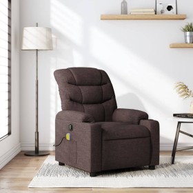 Sillón de masaje reclinable de tela marrón oscuro de , Sillones - Ref: Foro24-374161, Precio: 270,13 €, Descuento: %