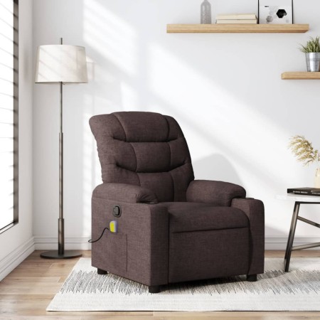 Sillón de masaje reclinable de tela marrón oscuro by , Armchairs - Ref: Foro24-374161, Price: 275,29 €, Discount: %