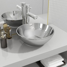 Lavabo 32,5x14 cm cerámica plateado de vidaXL, Lavabos - Ref: Foro24-143483, Precio: 62,82 €, Descuento: %