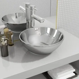Waschbecken 32,5x14 cm Silberkeramik von vidaXL, Sinkt - Ref: Foro24-143483, Preis: 62,07 €, Rabatt: %