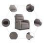 Sillón reclinable eléctrico tela gris taupé by , Armchairs - Ref: Foro24-3204964, Price: 242,98 €, Discount: %