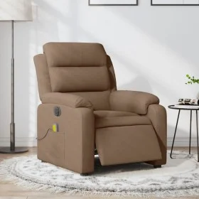 Sillón reclinable de masaje eléctrico tela marrón by , Armchairs - Ref: Foro24-3204972, Price: 307,72 €, Discount: %