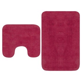 Conjunto de alfombrillas de baño de tela 2 piezas fucsia