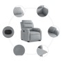 Sillón eléctrico reclinable elevable de tela gris claro by , Armchairs - Ref: Foro24-3205004, Price: 346,57 €, Discount: %