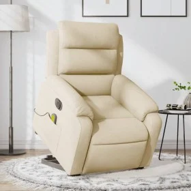 Sillón de masaje eléctrico reclinable elevable tela crema by , Armchairs - Ref: Foro24-3205025, Price: 388,56 €, Discount: %