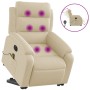 Sillón de masaje eléctrico reclinable elevable tela crema by , Armchairs - Ref: Foro24-3205025, Price: 343,99 €, Discount: %